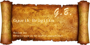 Gyurik Brigitta névjegykártya
